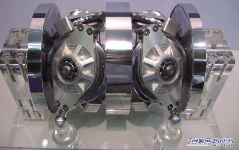 大トルクに対応できるCVTとしてNSKが開発し、セドリックに搭載されたのがトロイダル式CVT。