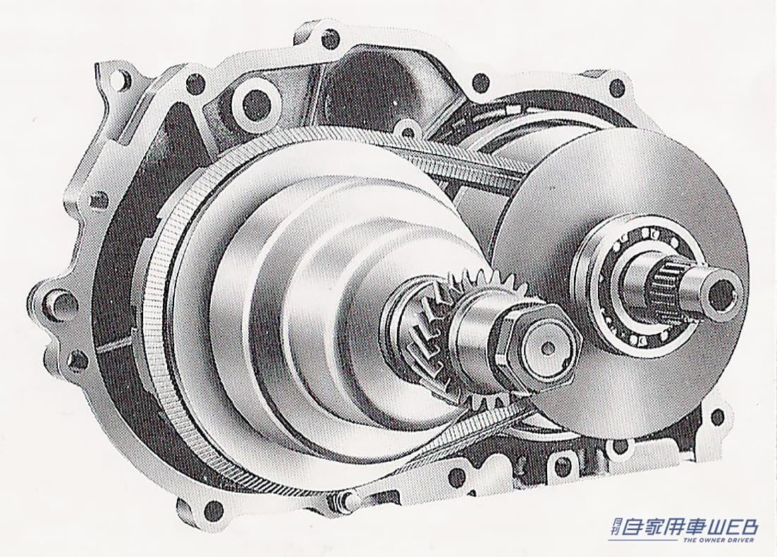 スバル・ジャスティに搭載されたCVT。|世界初搭載の量産車はスバル・ジャスティだった。今ではすっかり主流となった、なくてはならない技術を解説。