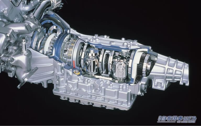 大トルクに対応できるCVTとしてNSKが開発し、セドリックに搭載されたのがトロイダル式CVT。
