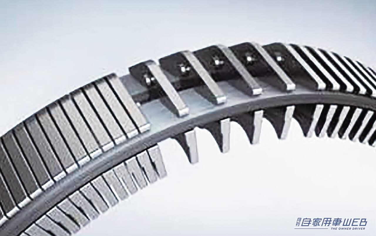 CVTの金属ベルトの構造。|世界初搭載の量産車はスバル・ジャスティだった。今ではすっかり主流となった、なくてはならない技術を解説。