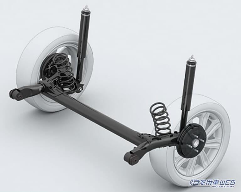 トーションビーム式|「1982年、革命が起きた」「100年でここまで進化した」車の乗り心地を左右する重要な部分は、数々の形式が開発され、確実に進化を遂げた。