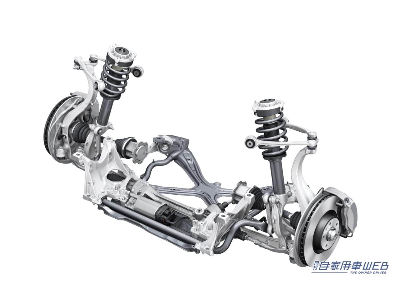 アウディA4のフロントサスペンション。|「100mm低くしろ…」日本が誇る自動車メーカーが開発。世界の各社が模倣した技術は、スタイリッシュなデザインを実現するための難題が発端だった。