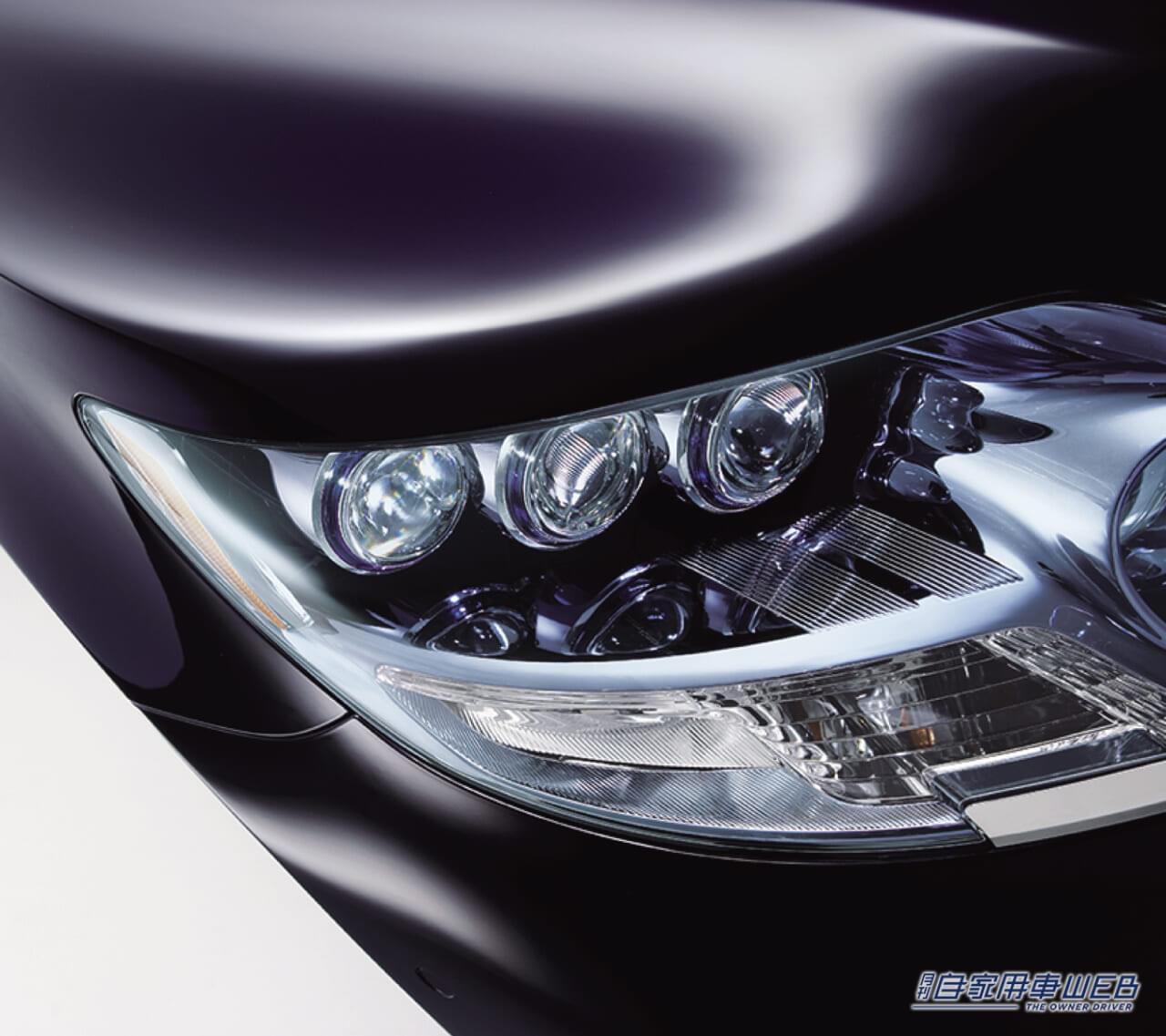 レクサスLS600hのLEDヘッドライト|「日本のサプライヤーが世界に先駆けて開発」レクサス車に搭載されて以降、世界の上級車がこぞって採用。アウディA8はなんと64個も…。