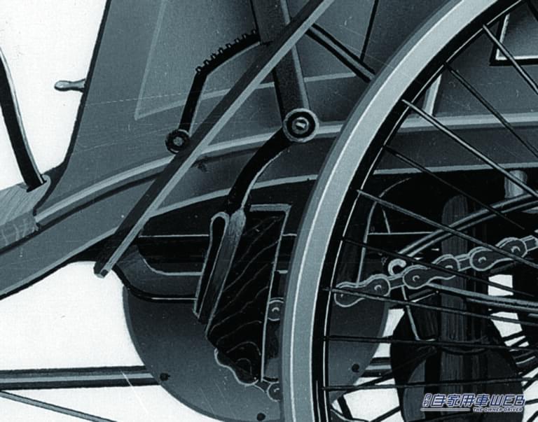 1895年に製造されたベンツの後輪ブレーキ。|日本を代表する幻のスポーツカーが初めて全輪に採用。進化し続ける自動車の重要なパーツの歴史を紐解く。