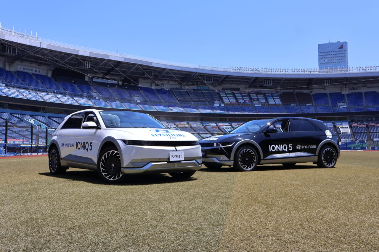 ｜ヒョンデのフラッグシップEV「IONIQ 5」が、プロ野球のリリーフカーに【千葉ロッテマリーンズとパートナーシップを締結】