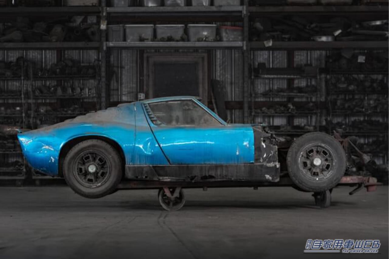 1969年製ランボルギーニ・ミウラP400Sの事故車｜［1億5000万円で落札］倉庫で眠っていた鉄くず同然の事故車。実は世界に338台の幻の名車だった。フェラーリを突き放した奇跡のモデル