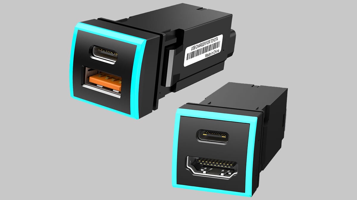 「まるで純正」「スッポリとハマる」使っていないスペースにぴったりフィット。おしゃれなLEDライト搭載で視認性バッチリの車載USB&HDMI増設キット