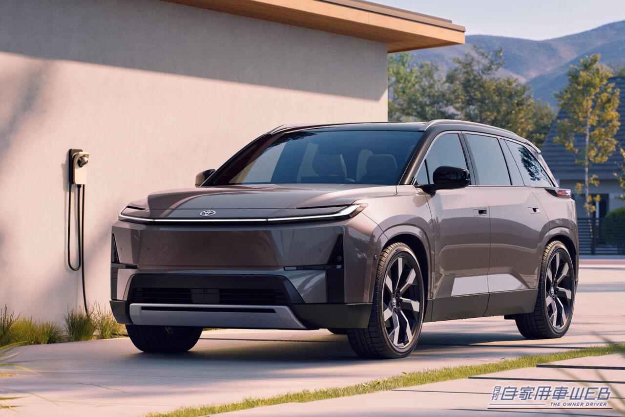 トヨタ、北米で新型「ハイランダーBEV」を世界初公開【北米初の3列シート電気自動車が登場へ】