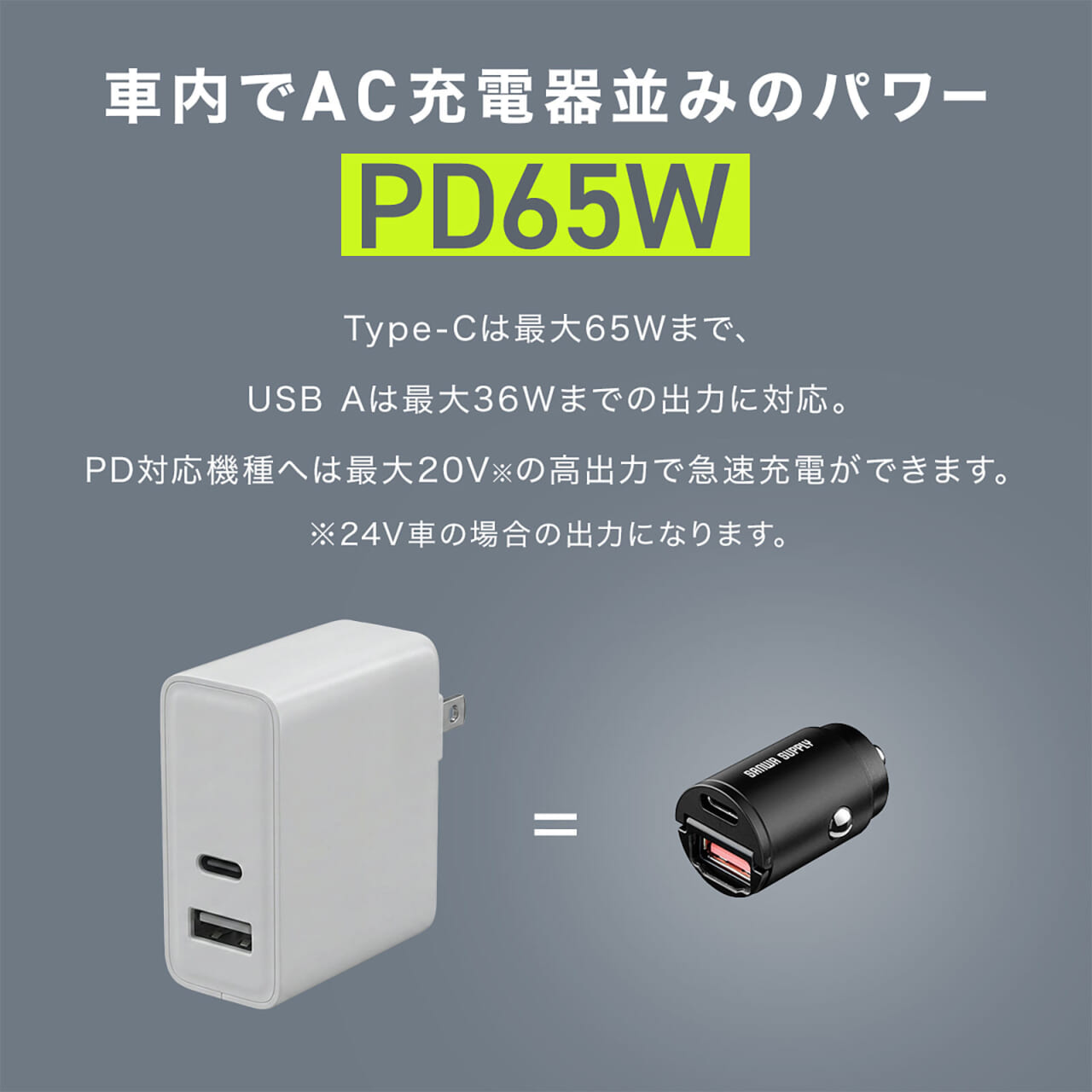 サンワサプライのカーチャージャー200-CAR124AC｜「まるで純正…」「コレって後付けなの？」クルマの中の救世主。コンパクトなのにハイパワー、安心のサンワサプライ製