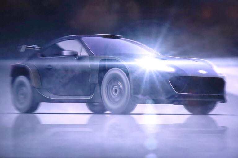 BRZ 4WDターボラリーカーのティザー画像からスタイルをわかりやすく画像調整したもの｜SUBARUがBRZの4WDターボを投入？新しい社内体制がスゴいクルマを生み出していく！
