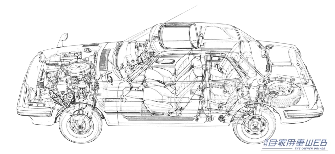 初代プレリュード透視図|「とにかく地味だった」スポーティさをウリにしたライバル車とはまったく逆路線だが、見据えた先は世界戦略車だったインテリジェント・クーペ