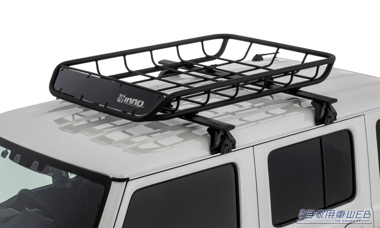 INNO ルーフバスケット100(INT501BK|「すぐ使える!」組み立て不要で愛車が冒険仕様に。SUVから軽まで似合う“タフでスマート”な新型ルーフバスケットが登場