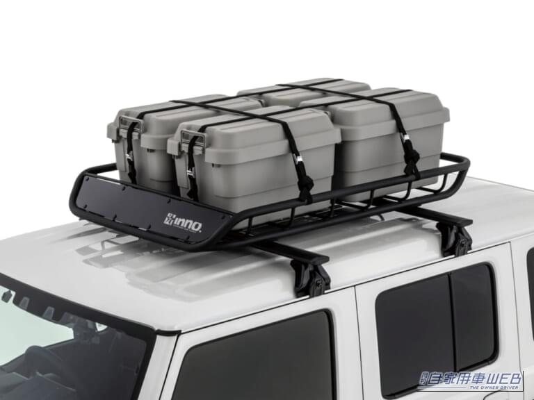 INNO ルーフバスケット100（INT501BK｜「すぐ使える！」組み立て不要で愛車が冒険仕様に。SUVから軽まで似合う“タフでスマート”な新型ルーフバスケットが登場