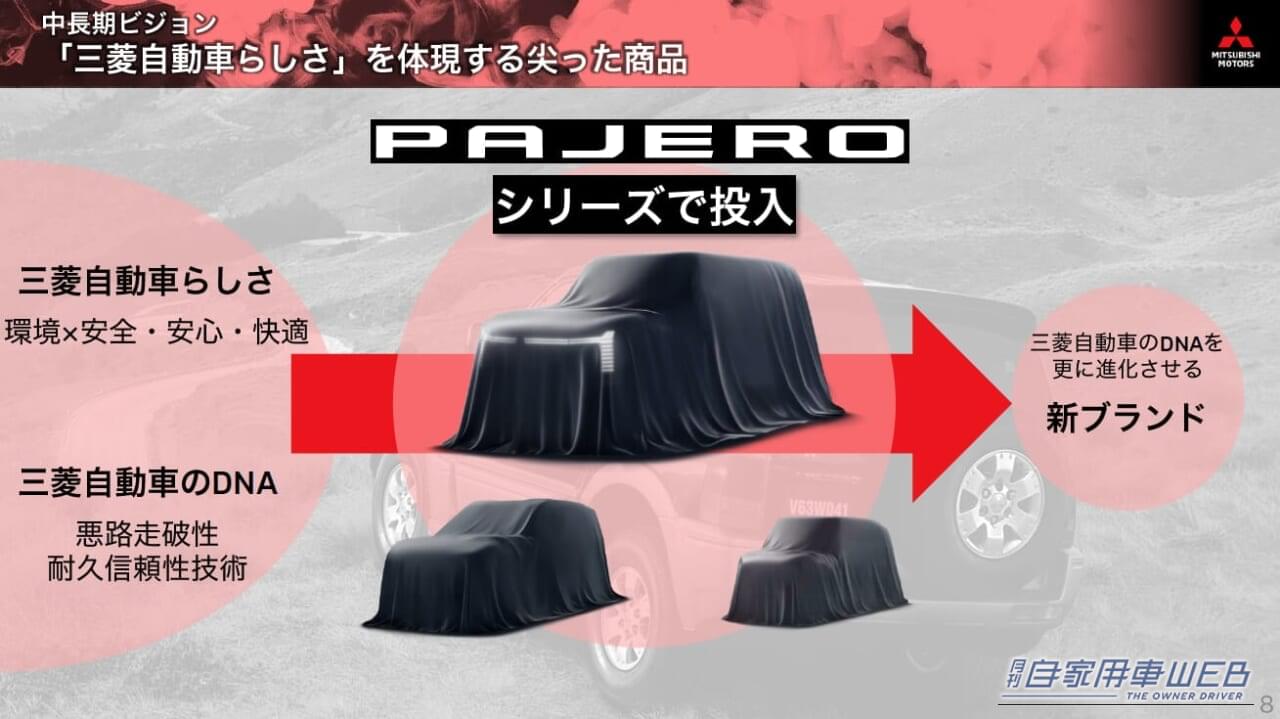 2026年5月発表 三菱自動車 新長期ビジョン パジェロ パジェロシリーズ｜三菱「パジェロ」復活を正式表明。2026年秋に世界初公開へ。【シリーズモデルの開発も公表】