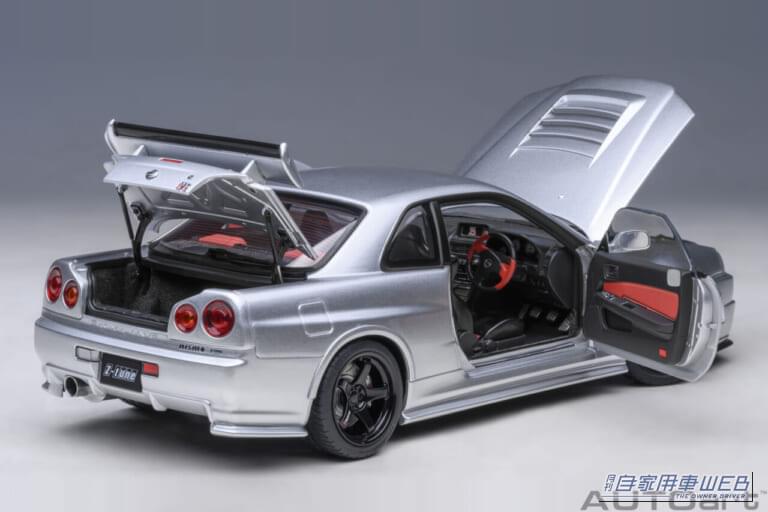 オートアート製1/18スケールモデルカー 日産 NISMO R34 GT-R Z-tune シルバー|「ウソだろ…実車かと思った」R34 GT-Rの超リアルな1/18モデルカー。シルバーのボディカラーが美しい! オートアート製「NISMO Z-tune」