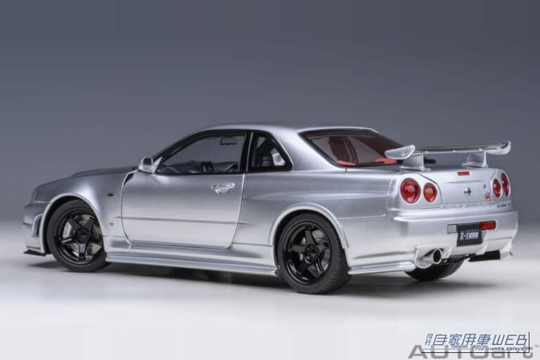 オートアート製1/18スケールモデルカー 日産 NISMO R34 GT-R Z-tune シルバー｜「ウソだろ…実車かと思った」R34 GT-Rの超リアルな1/18モデルカー。シルバーのボディカラーが美しい！ オートアート製「NISMO Z-tune」