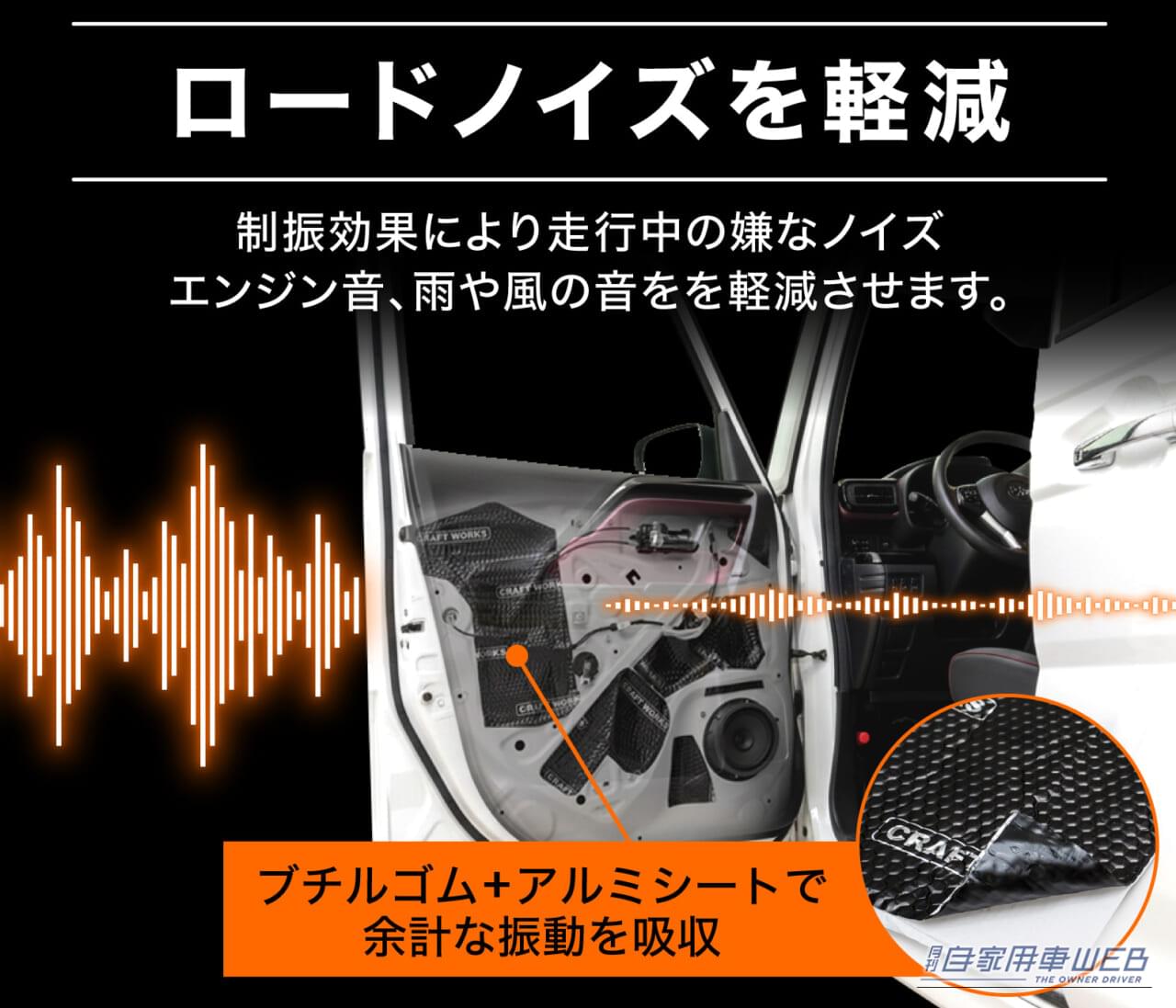｜「どういう原理なの…」走りの質が劇変！ 幅広い車種に対応。初心者でも手軽に施工OK！［クラフトワークス デッドニングシート］