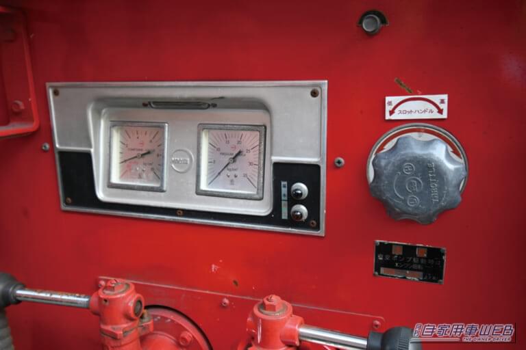 J-FH61型ファイヤーパトロール消防ポンプ自動車（1979年）細部2｜火のある所にいち早く参上！ 昭和を支えた真紅の名車！【シリーズ：はたらくクルマ】
