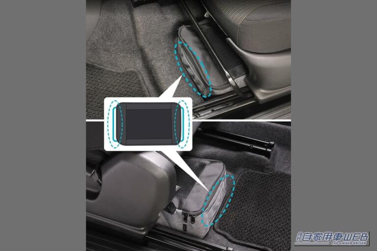 カーメイト CX531K ジムニー専用 助手席下収納バッグ｜「ココ、活用しないのはもったいない…」デッドスペースにスッポリとハマる！ 愛車をさりげなくバージョンアップ！ 目立たないのが嬉しい［カーメイト CX531K］
