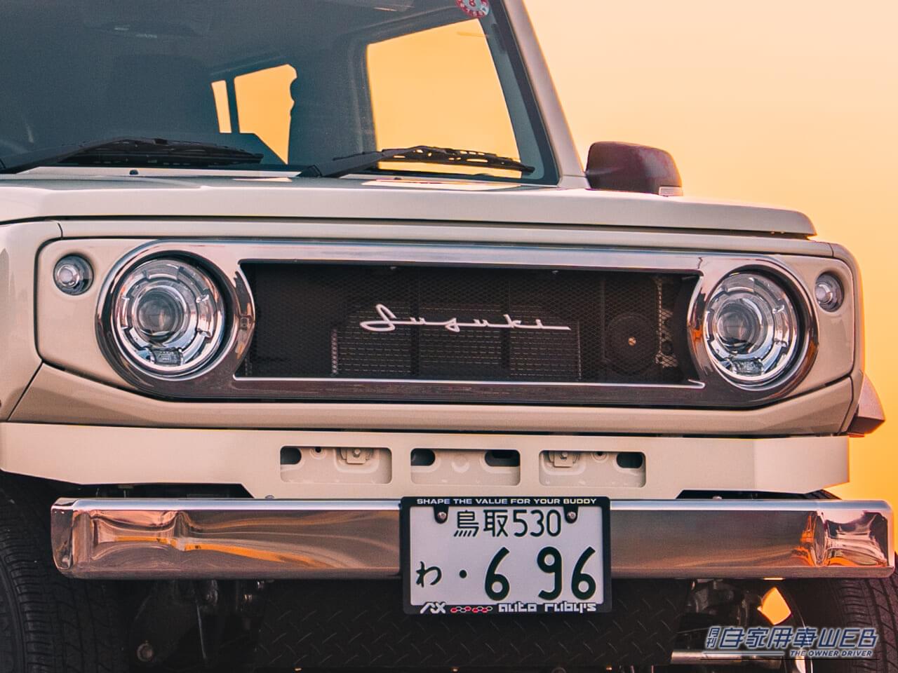写真はオートルビーズコンプリートカー。｜ジムニーが”あの名車ナナマル顔”に変わる！ オートルビーズの新作バンパー、スチール9万円台から