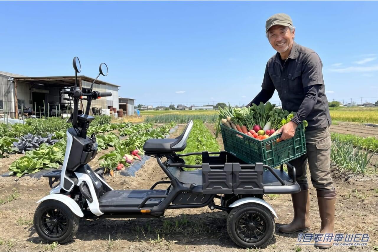 収穫物の運搬や田んぼや畑の見回りに。|“免許返納後の移動問題”これで解決!? 「免許なし」「車検なし」「新車54万円」で荷物も運べる! “クルマを手放した親世代”に教えたい4輪EV「ブレイズ イーカーゴ」福井で体験試乗会
