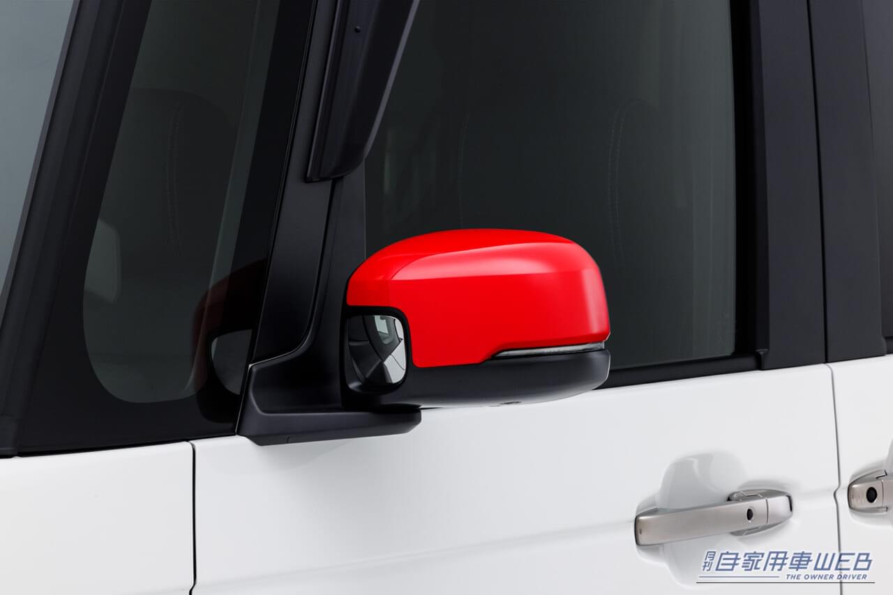 ホンダN-BOX ホンダアクセス用品装着車|完成度スゴすぎ! 新型N-BOXカスタムをさらに精悍に仕立てる「赤いアクセントの純正スポーツパーツ」