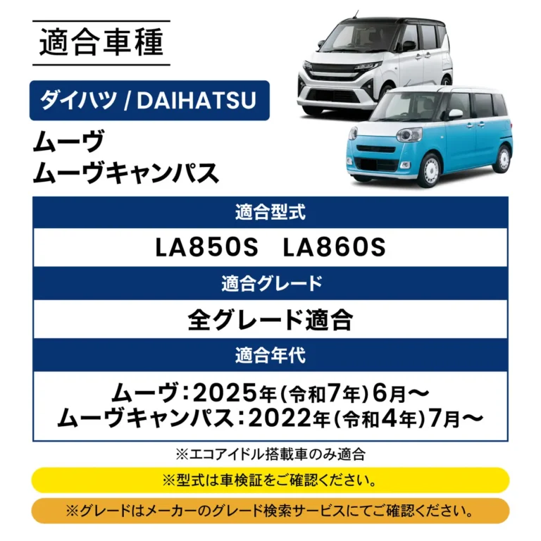 クラフトワークスのアイドリングストップキャンセラーの適合車種。ダイハツ ムーヴ・ムーヴキャンパス｜「マジでイライラするわ…」アイドリングストップ機能を常時OFFできる！純正スイッチのように取付可能な［アイドリングストップキャンセラー］を紹介！