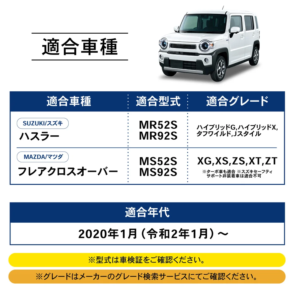 クラフトワークスのアイドリングストップキャンセラーの適合車種。スズキ ハスラー／マツダ フレアクロスオーバー｜「マジでイライラするわ…」アイドリングストップ機能を常時OFFできる！純正スイッチのように取付可能な［アイドリングストップキャンセラー］を紹介！
