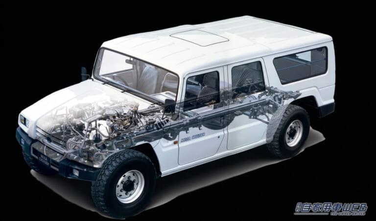 メガクルーザー透視図|トヨタ最強を謳った「オフロードのスーパーカー」 軍用車から生まれた“和製ハマー”とは!?