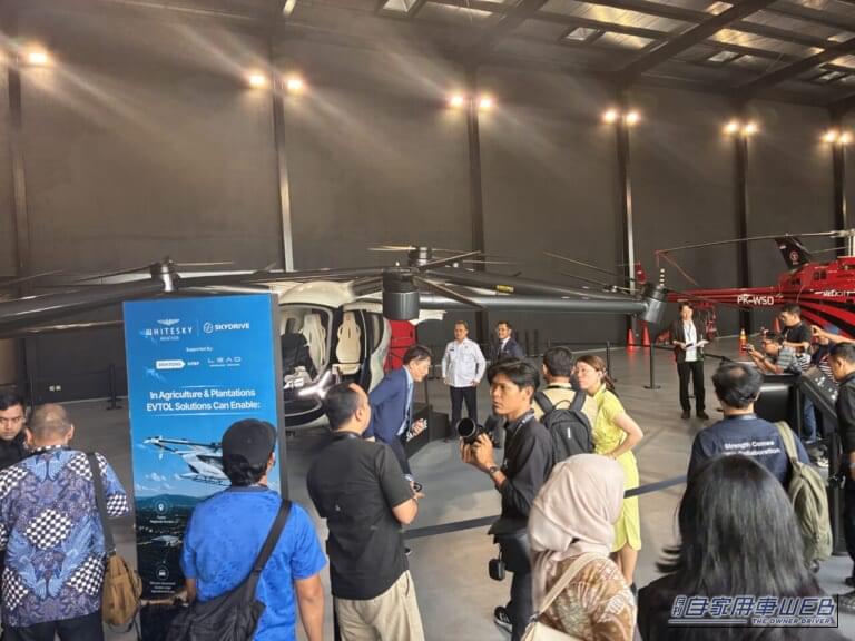 会場の様子。｜空飛ぶクルマが瀬戸内海を飛ぶ！累計300フライト・427機受注、日本発「SKYDRIVE」実用化へどこまで進んでる？