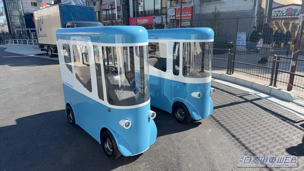 自転車以上・軽未満!「免許不要」「全幅60cm」「四輪」「スライドドア」かわいい見た目で中身は本気の超小型モビリティ「Blue Jay」