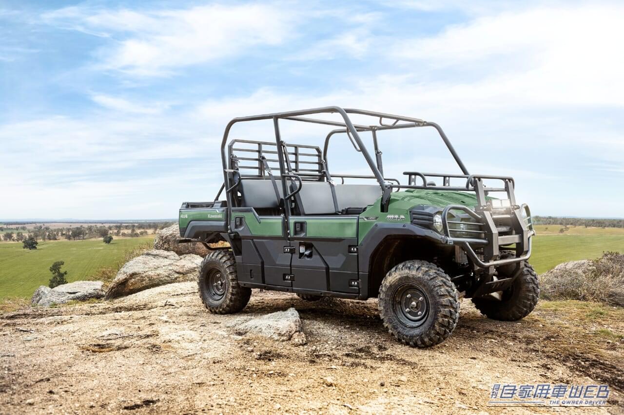 3~6人乗り対応、812cc・3気筒で907kg牽引! カワサキの“働くオフロード四輪”「MULE PRO-FXT 820」11月発売、価格は278万3000円