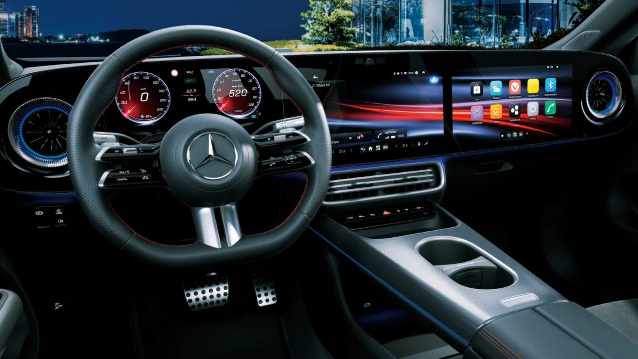 3つの画面で未来的なコクピットを実現した「MBUXスーパースクリーン」標準装備の限定車「CLAシューティングブレーク with EQ」登場