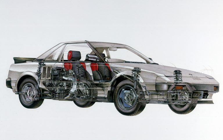 初代MR2 フロントビュー｜【成功と失敗の舞台裏・名車の商品企画室  No.01】ユーザーの期待に振り回され続けた、迷える〝日本初〞のミッドシップカー『トヨタMR2＆MR-S』