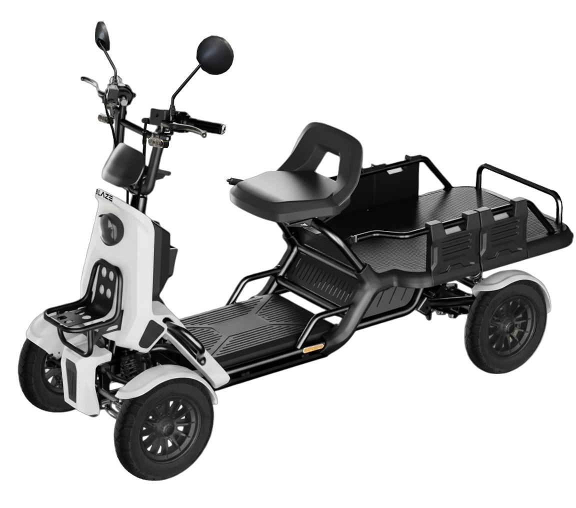 ホワイト｜56万9800円の“走る軽トラ”が楽天市場に登場！ 免許・車検不要で30kg積載、四輪特定小型原付「ブレイズ イーカーゴ」