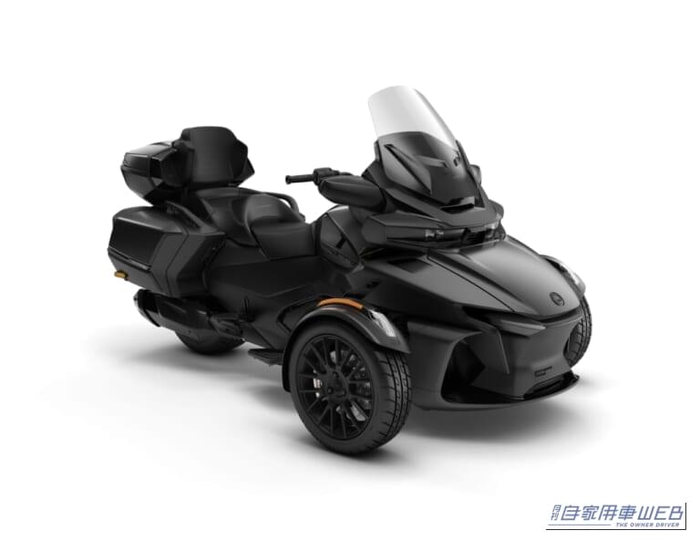 Spyder RT Limited カーボンブラック｜「187万円～」「前2輪・後1輪」AT普通免許でツーリングが楽しめる!? 3輪「Can-Am」新型Rykerなど2027年モデル7車種を発表
