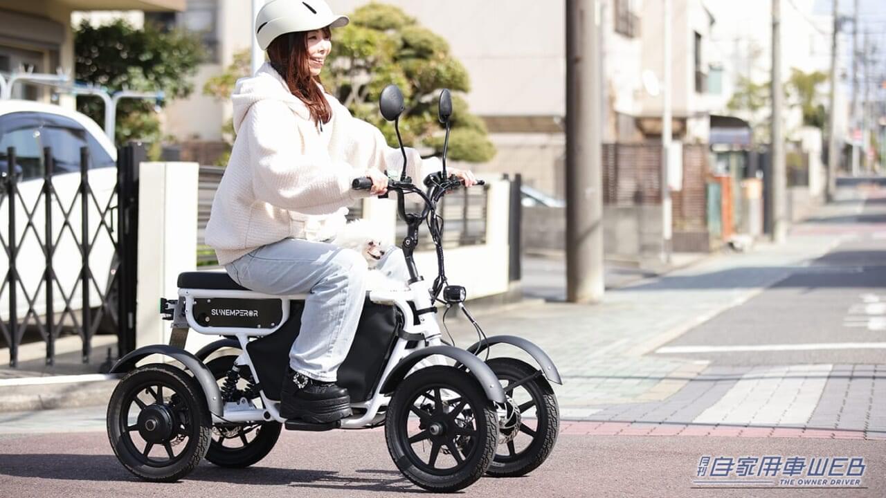 |「29万7000円」「最大積載120kg」「ペットも乗れる」電動自電車より実用的&安定感のある4輪モビリティ「LBIRD」