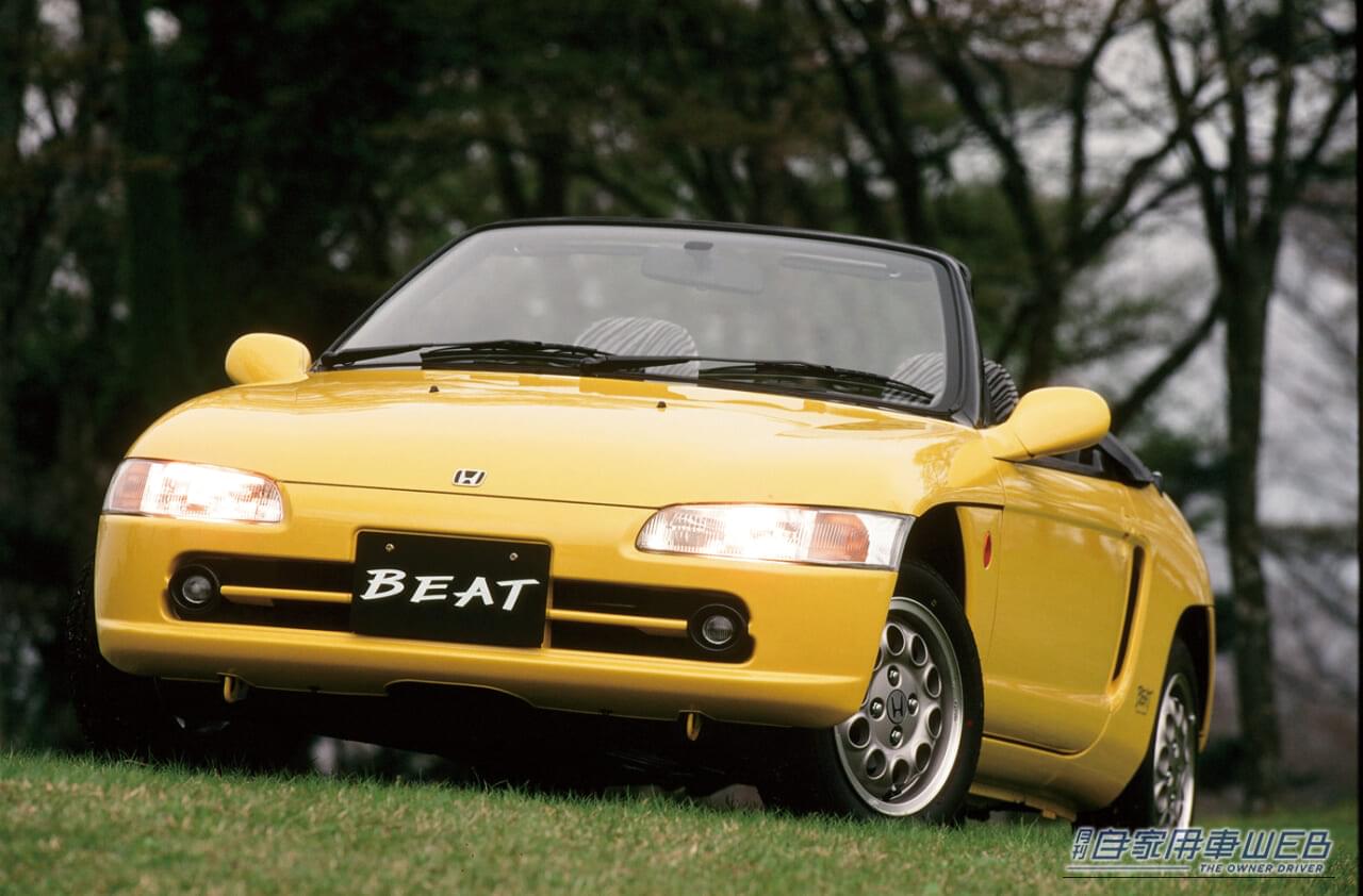 ホンダビート（フロント）｜「8500回転というバイク並みの高回転エンジン」35年前に登場した軽ミッドシップスポーツはF1譲りのメカニズムだった！【ホンダ・ビート】