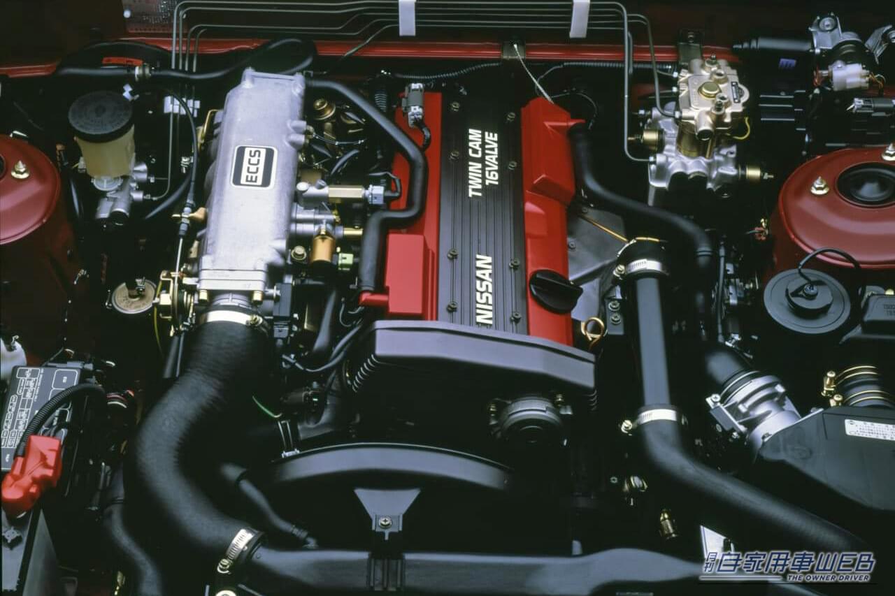 日産の、S13型シルビア 1.8 K’sのエンジンルーム｜「えっ 発売からもう38年なんだ…」見た目はナンパ・走りは本気！ 美しいデザインとプロジェクターヘッドランプが印象的な［日産・S13型シルビア］