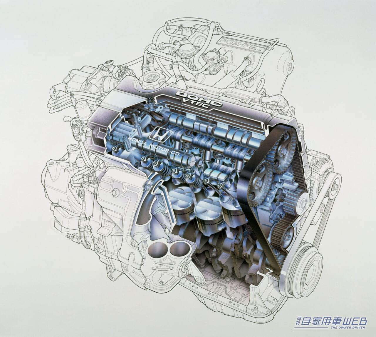 シビックSiRに搭載されたB16A VTECエンジン｜「かつて、腕利き職人のみが組み立てることができた特別なメカニズム＝DOHC」その緻密なメカニズムを量産化させた日本の生産技術の凄さ