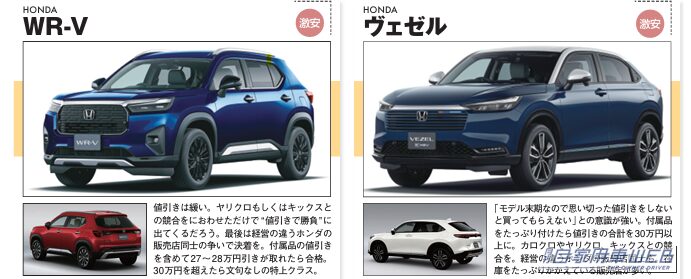 |【2026年10月最新】SUV値引き相場! ヴェゼル/WR-Vの値引き額と購入攻略